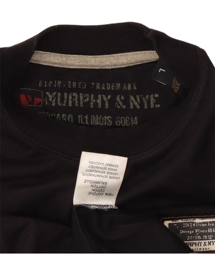 MURPHY & NYE Mens Sailmakers Top Long Sleeve Large Navy Blue Cotton