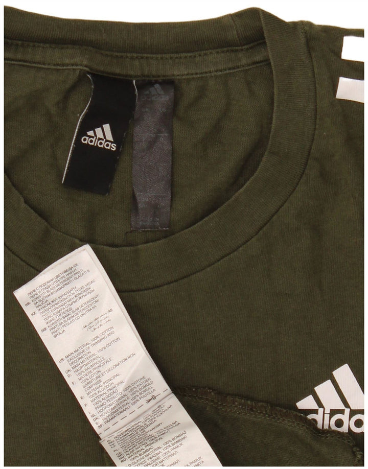 Adidas Męski T-shirt Top Mały, Bawełniany Khaki