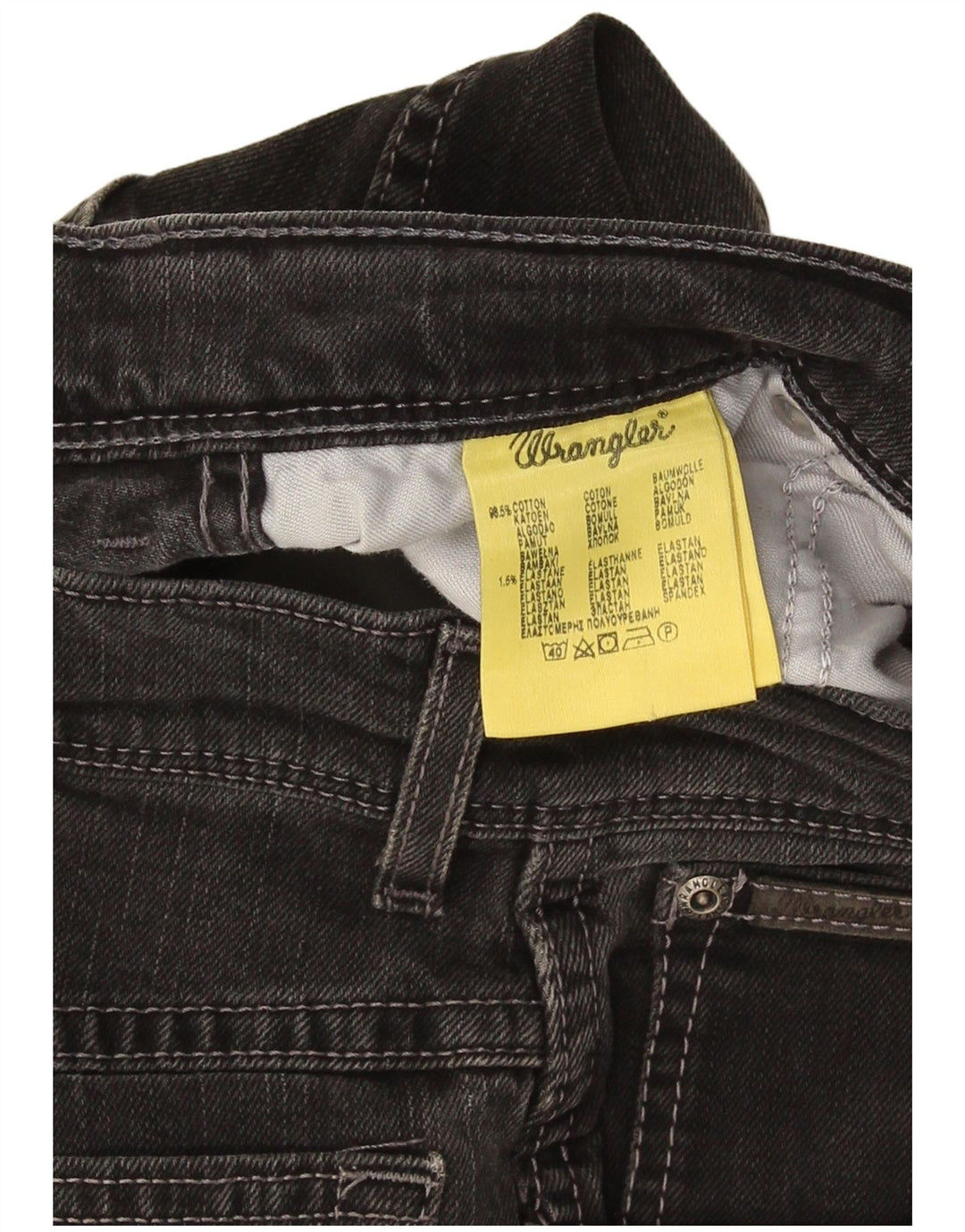Męskie jeansy Wrangler Texas Stretch Straight W32 L30 Czarna bawełna