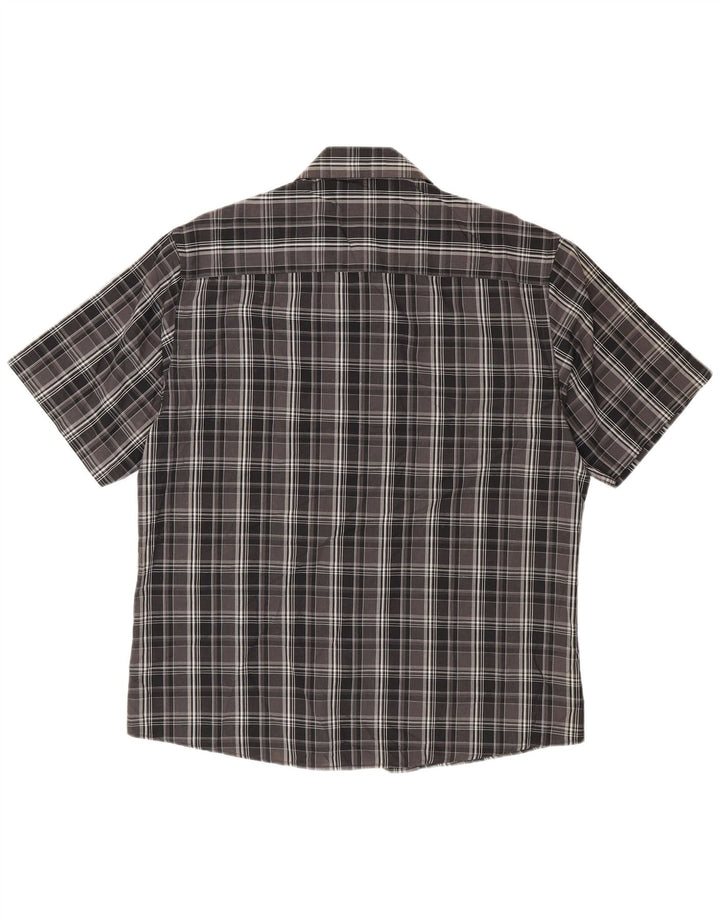 Męska koszula z krótkim rękawem Pierre Cardin XL w czarną kratkę, poliester