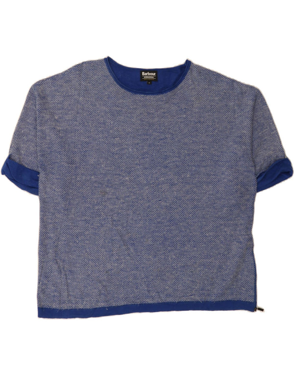 BARBOUR Womens Oversized T-Shirt Top UK 14 Large Blue Polyamide