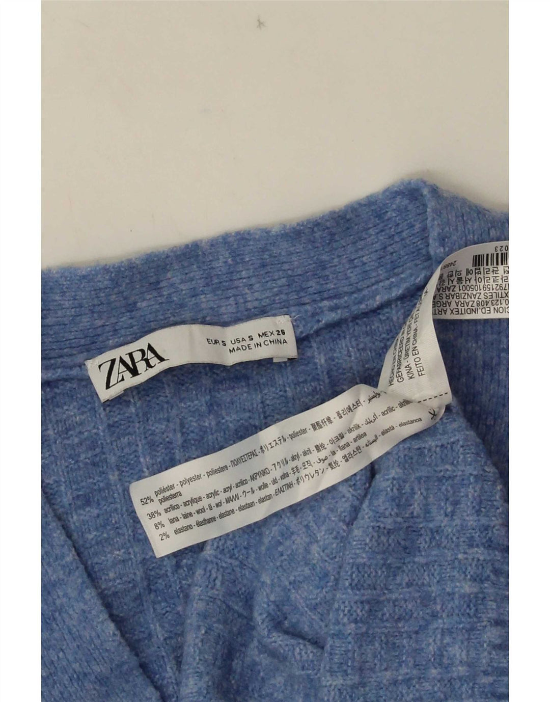 Damski sweter oversize Zara UK 10, mały, niebieski poliester