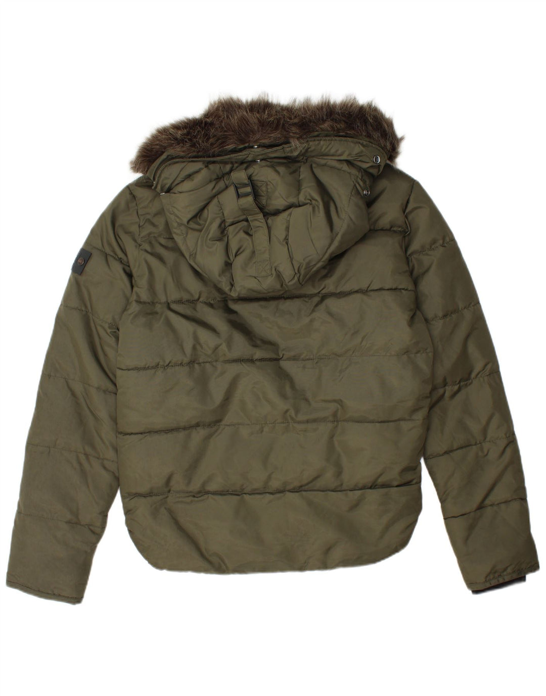 SUPERDRY Męska ocieplana kurtka z kapturem UK 36, mały nylon w kolorze khaki