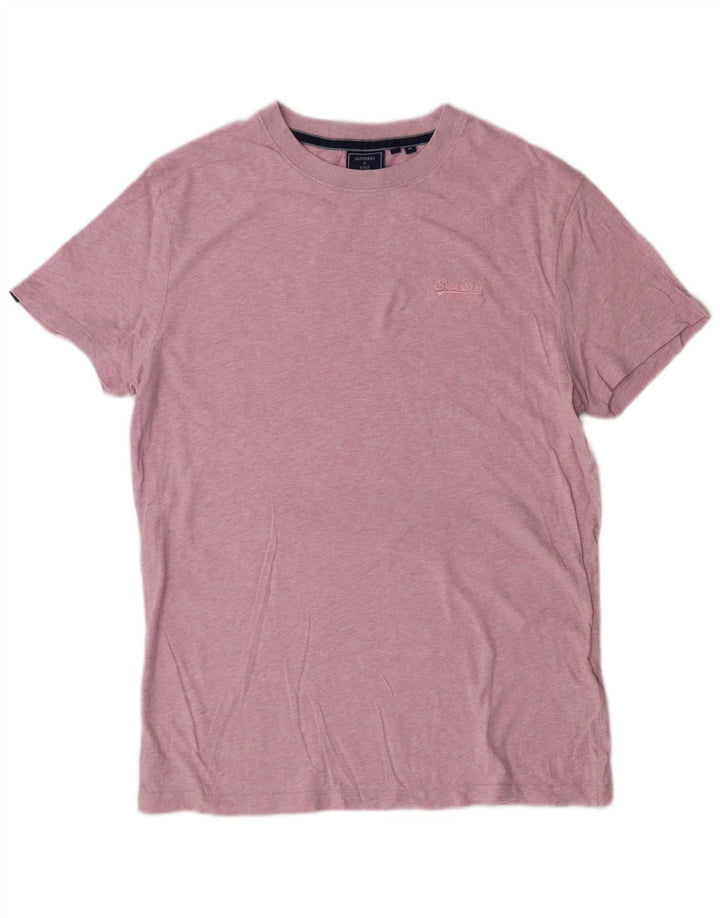 SUPERDRY Męski T-shirt Top Średni Różowy Bawełniany