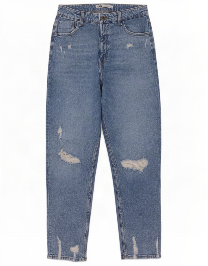 Damskie jeansy Zara w trudnej sytuacji, zwężane EU 40, średnie W30 L29, niebieskie