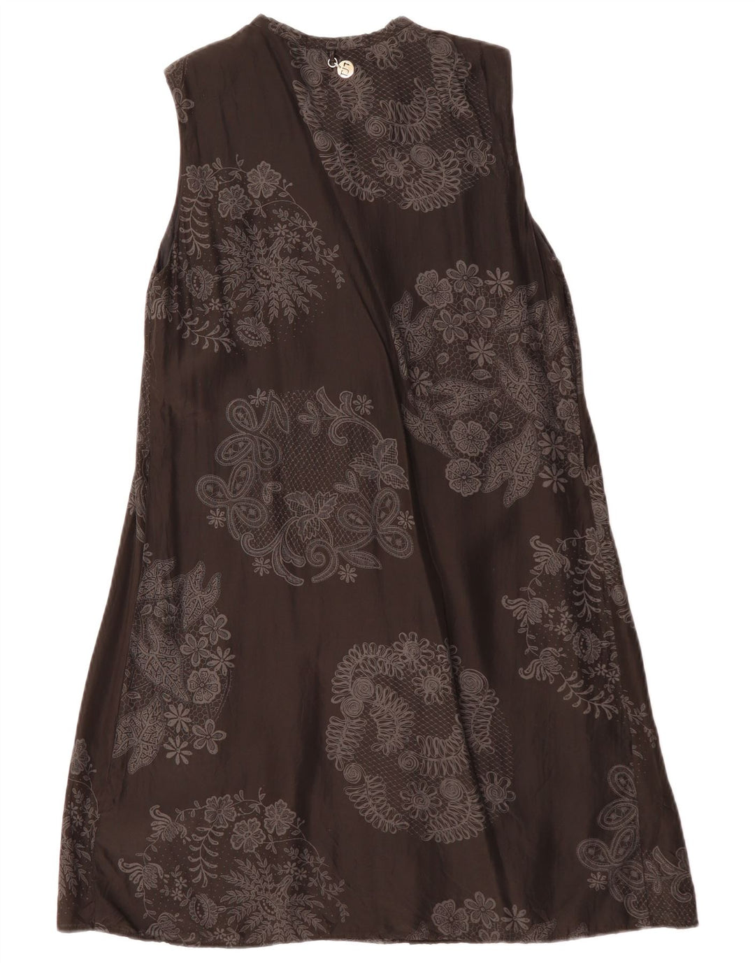 Damska sukienka o linii A bez rękawów Trussardi Jeans IT 44 Średni czarny w kwiaty