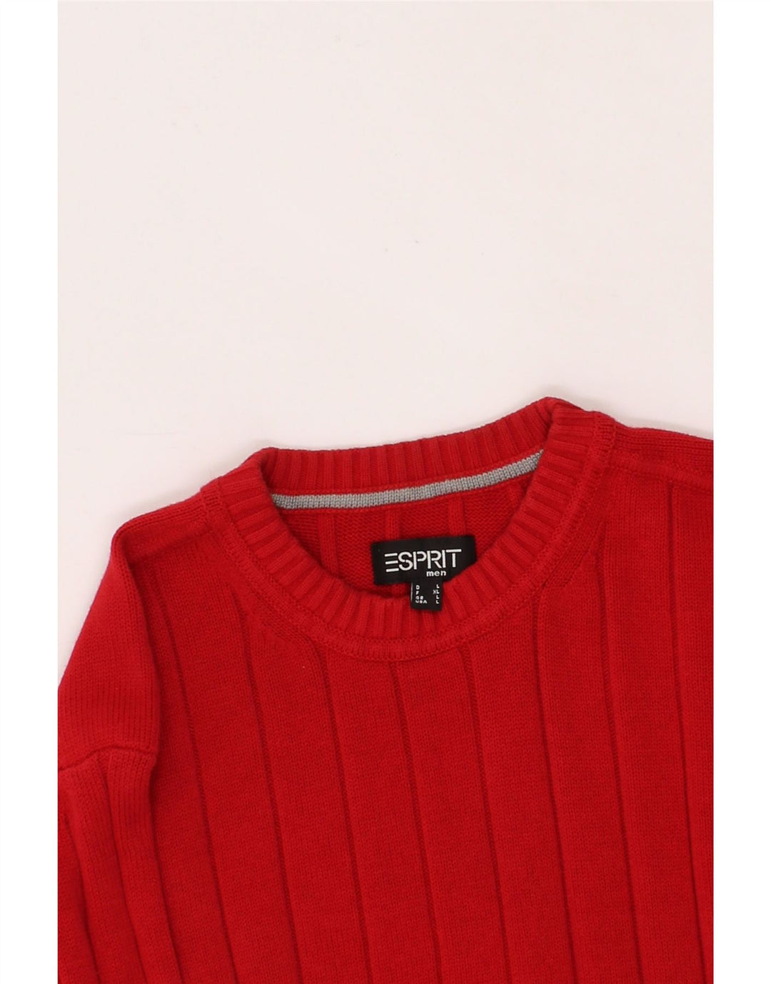 ESPRIT Mens Crew Neck Jumper Sweater Large Red Cotton Vintage Esprit and Second-Hand Esprit from Messina Hembry 