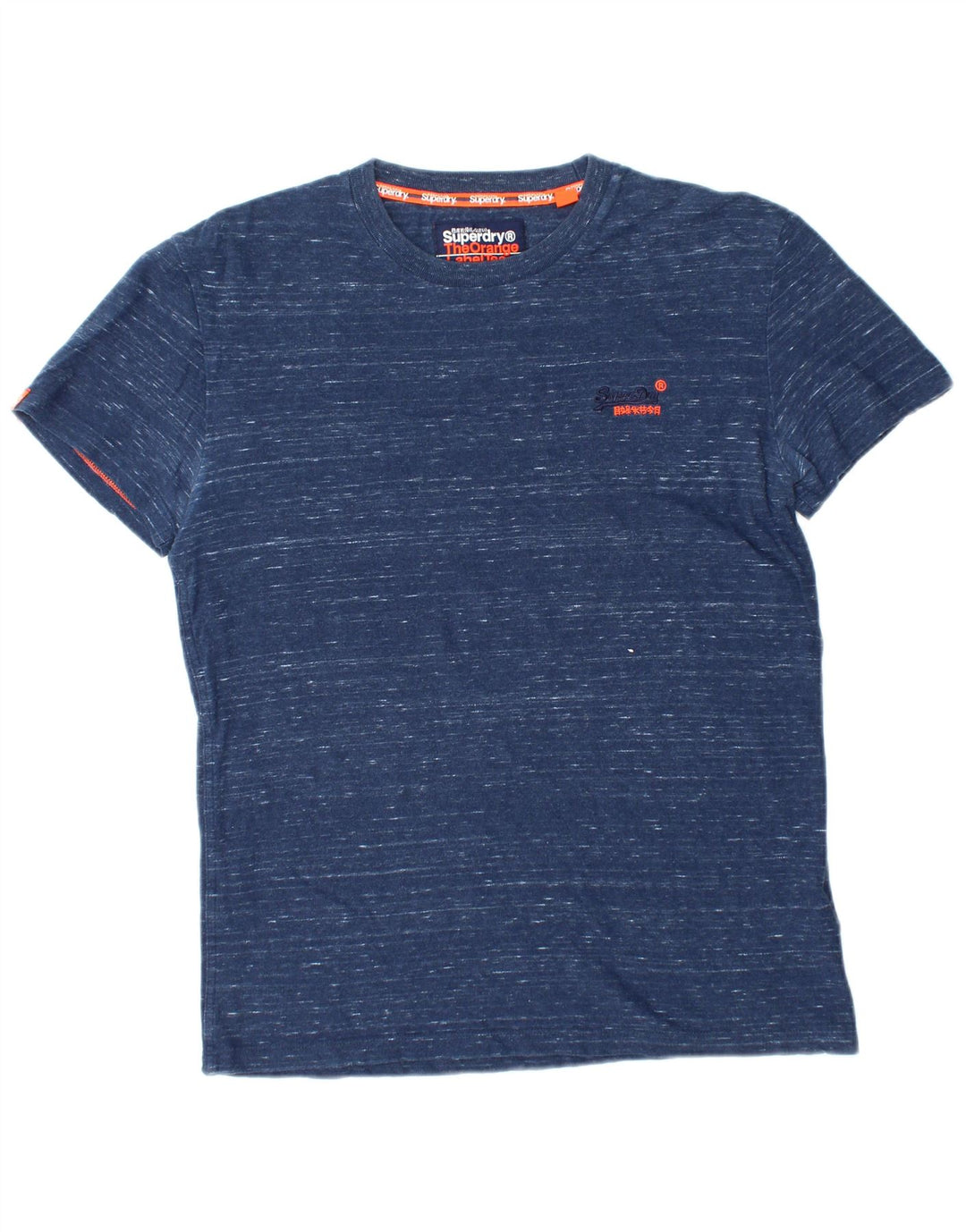 SUPERDRY Męski T-shirt Top Średnioniebieski, bawełniany w cętki