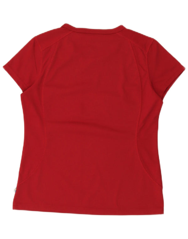 T-shirt damski Fjall Raven Top UK 14, średni bordowy poliester