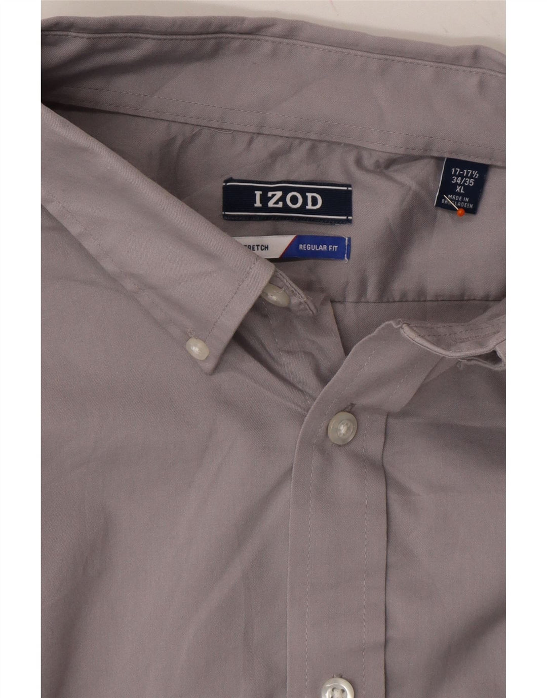 IZOD Mens Regular Fit Shirt Size 17 1/2 XL Grey Cotton Vintage Izod and Second-Hand Izod from Messina Hembry 