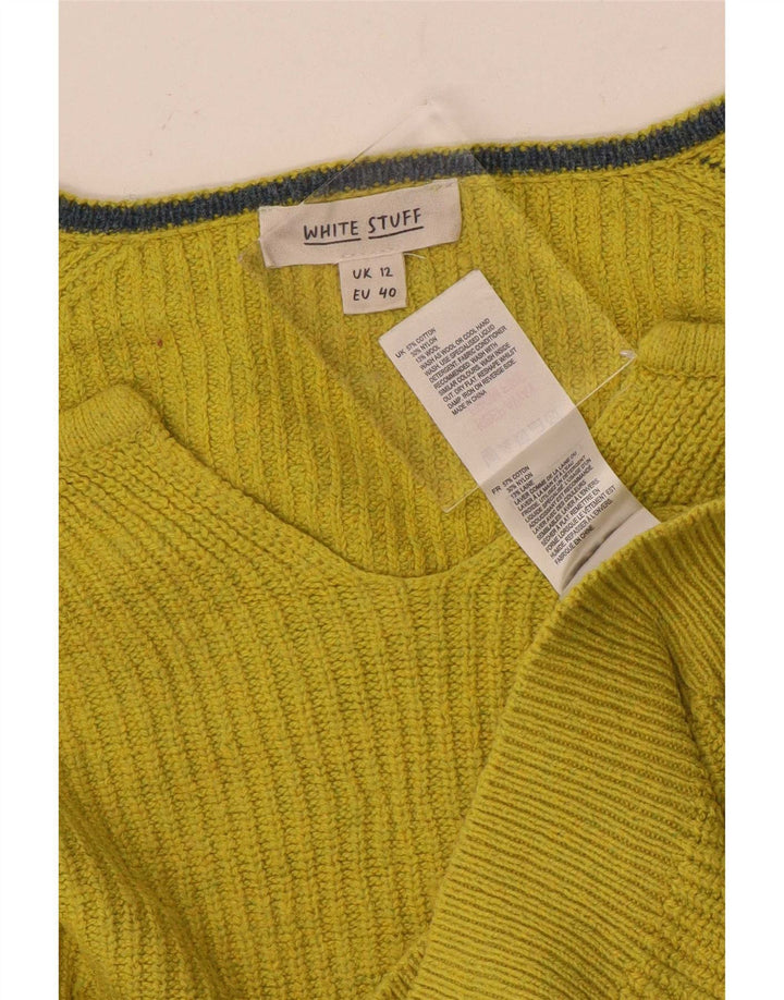Damski sweter White Stuff z dekoltem w kształcie litery V, UK 12, średni żółty