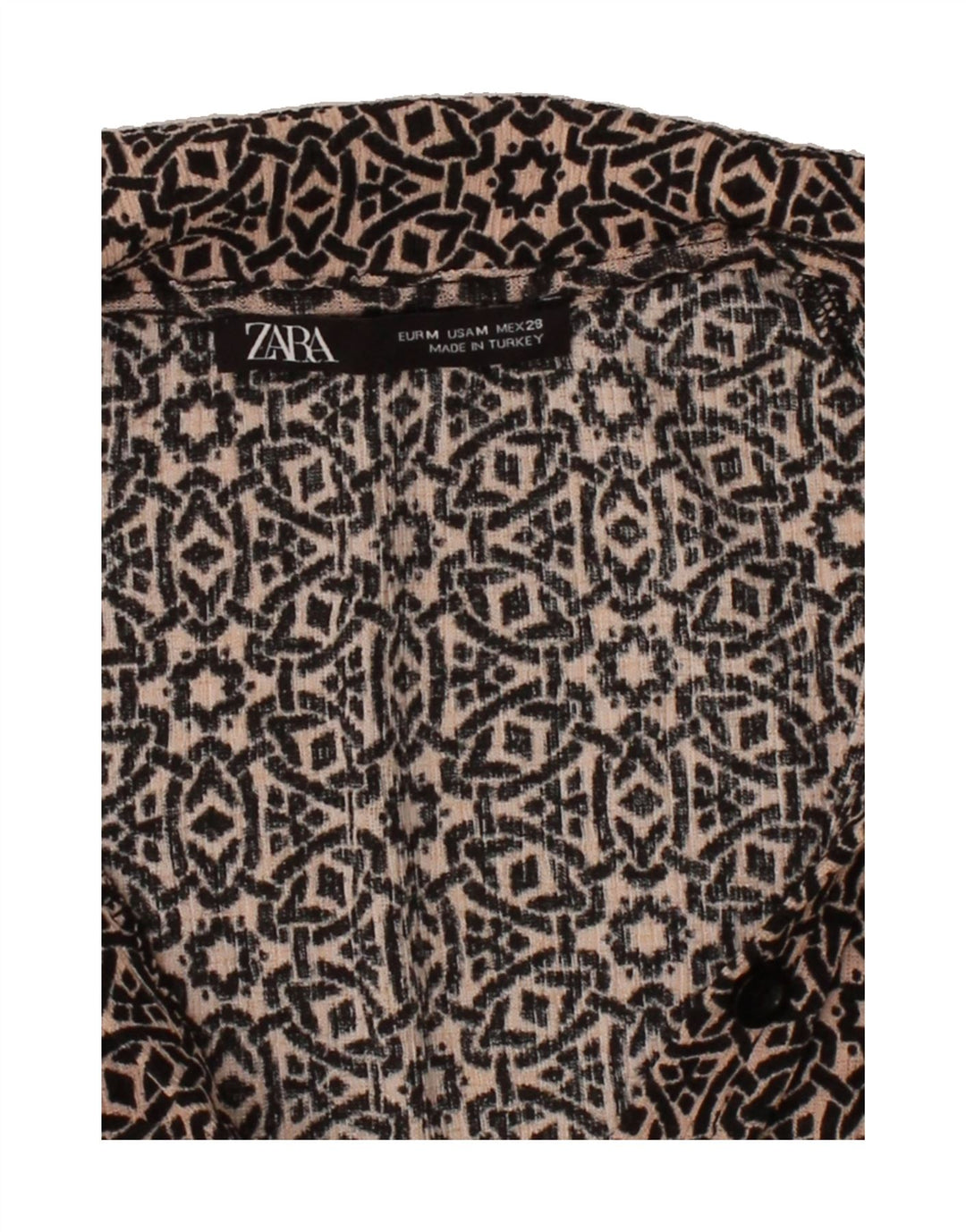 ZARA Womens Pullover Shirt UK 14 Medium Beige Paisley Vintage Zara and Second-Hand Zara from Messina Hembry 