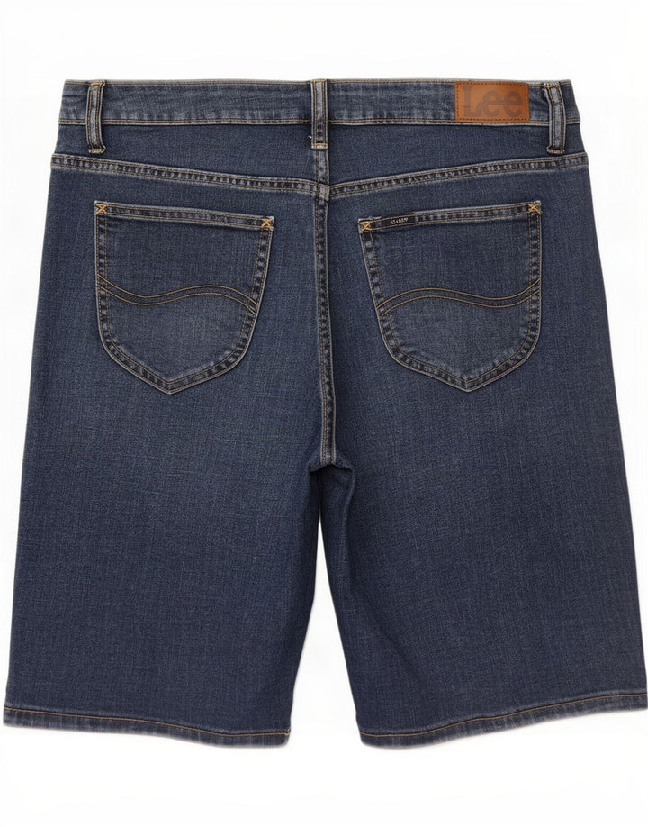Damskie spodenki dżinsowe Lee Bermuda Mid Rise Regular Fit W32, duże niebieskie