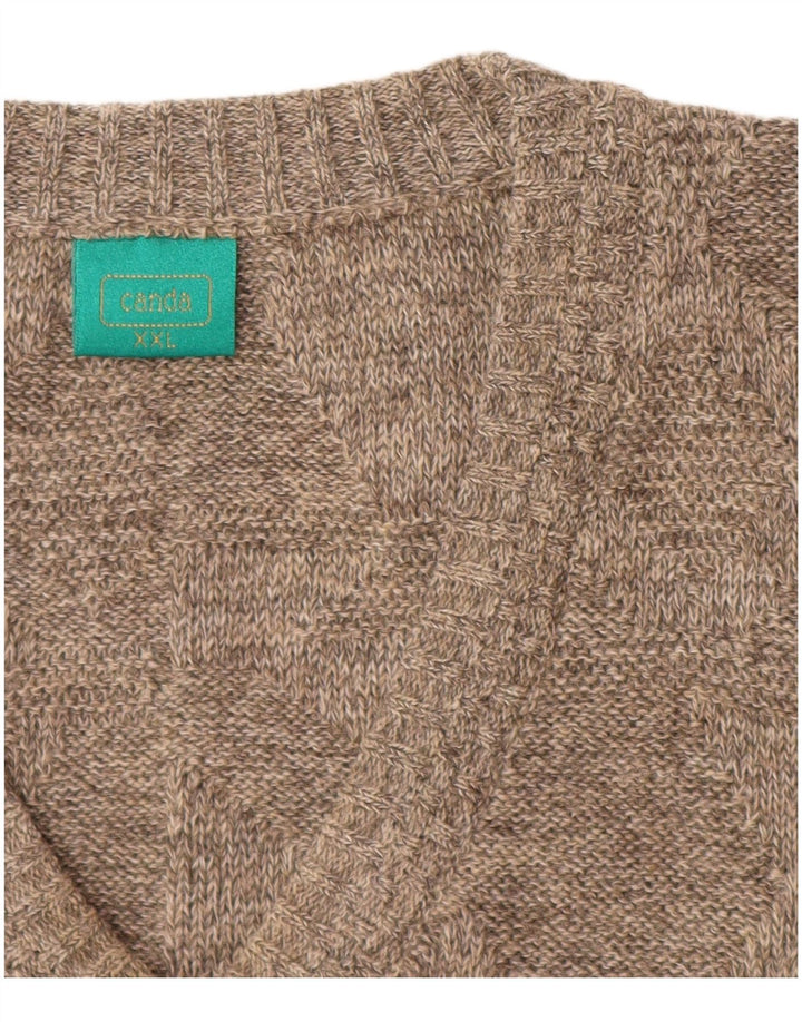 Bezrękawnik męski Canda 2XL z kamizelką, beżowy, akrylowy