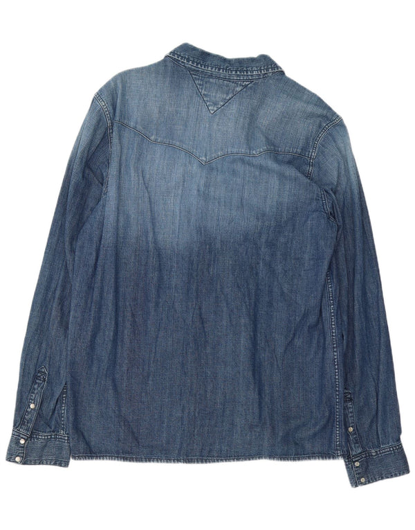 Męska koszula dżinsowa Tommy Hilfiger XL, niebieska, bawełniana