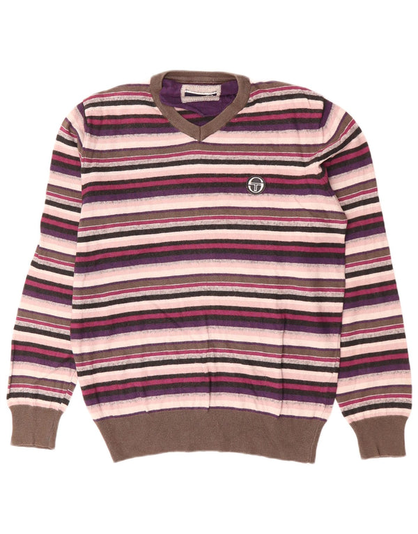 SERGIO TACCHINI Sweter damski z dekoltem w kształcie litery V, UK 14, średni, wielobarwny