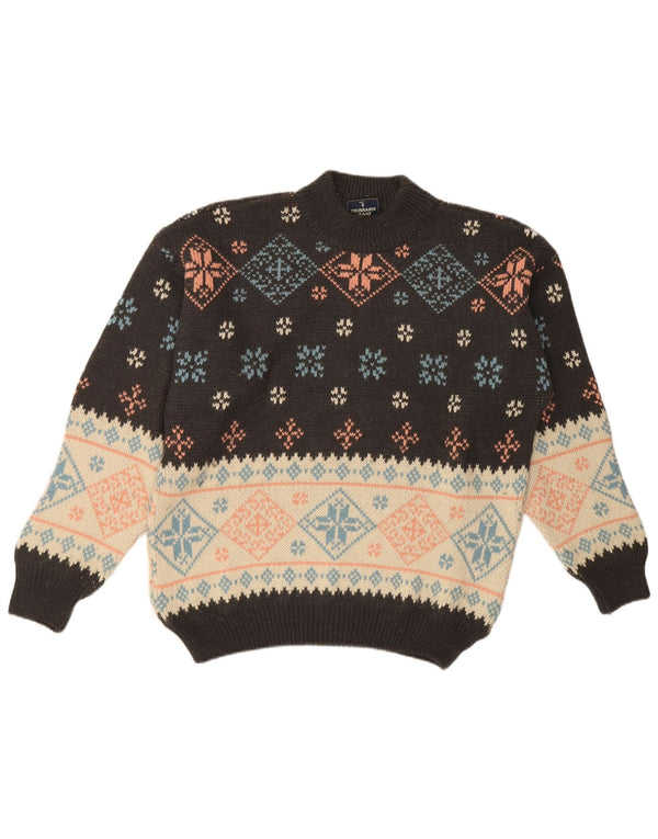 Męski sweter z golfem Trussardi Jeans XL, czarny Fair Isle
