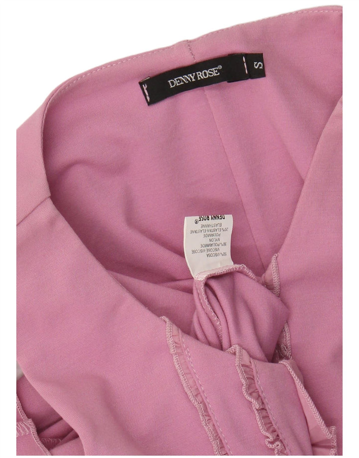 DENNY ROSE Damska sukienka podstawowa bez rękawów UK 8 Small Różowa wiskoza