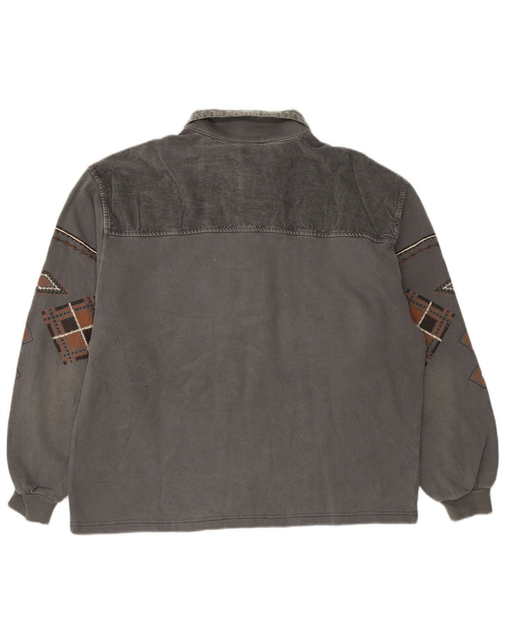 Męska bluza z kapturem Chewan Polo XL, szara, geometryczna