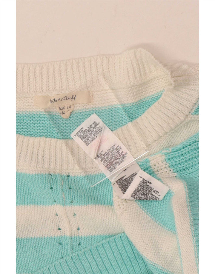 Damski sweter z dekoltem w łódkę White Stuff UK 16, duży, wielokolorowy