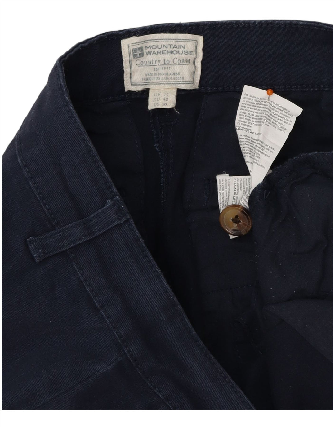 MOUNTAIN WAREHOUSE Damskie spodenki Chino UK 14, duże, W32, granatowe, bawełniane