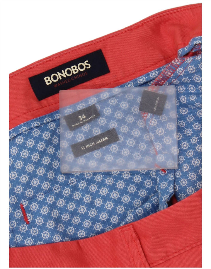 Męskie spodenki Chino BONOBOS W34, duże, różowe, bawełniane