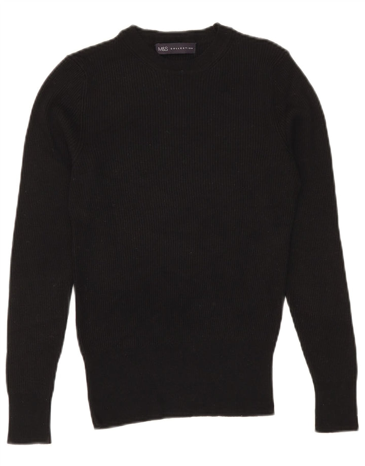 Marks & Spencer Damski sweter z okrągłym dekoltem, UK 10, mały, czarny