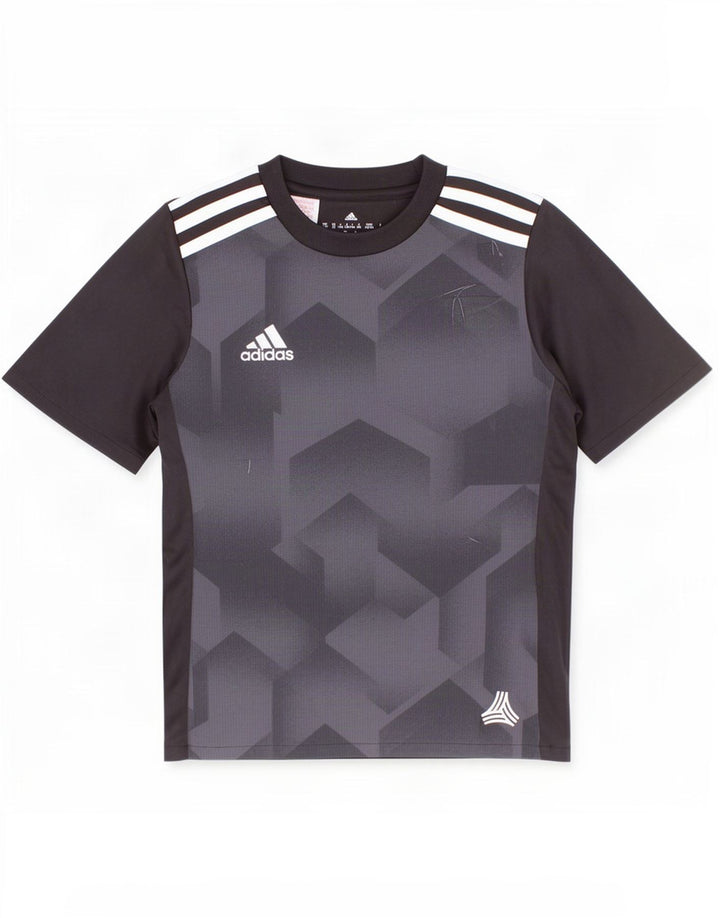 Adidas Chłopięca koszulka Climalite Top 7-8 lat Czarny geometryczny poliester