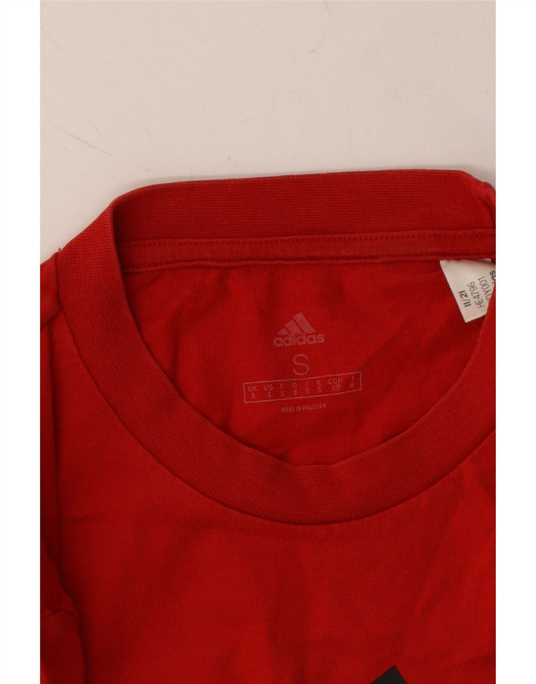 ADIDAS Mens Graphic T-Shirt Top Small Red Cotton Vintage Adidas and Second-Hand Adidas from Messina Hembry 