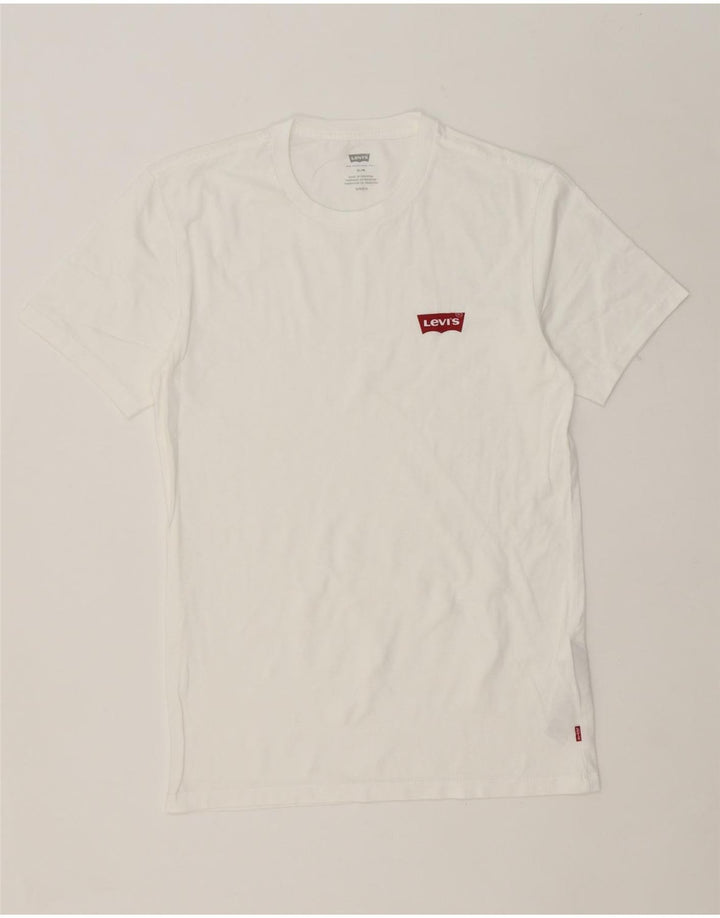 LEVI'S Mens Slim T-Shirt Top Small White Cotton Vintage Levi's and Second-Hand Levi's from Messina Hembry 