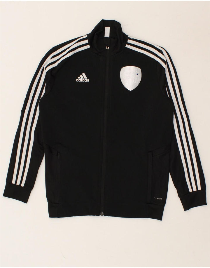 ADIDAS Boys Climalite Graphic Tracksuit Top Jacket 11-12 Years Black Vintage Adidas and Second-Hand Adidas from Messina Hembry 