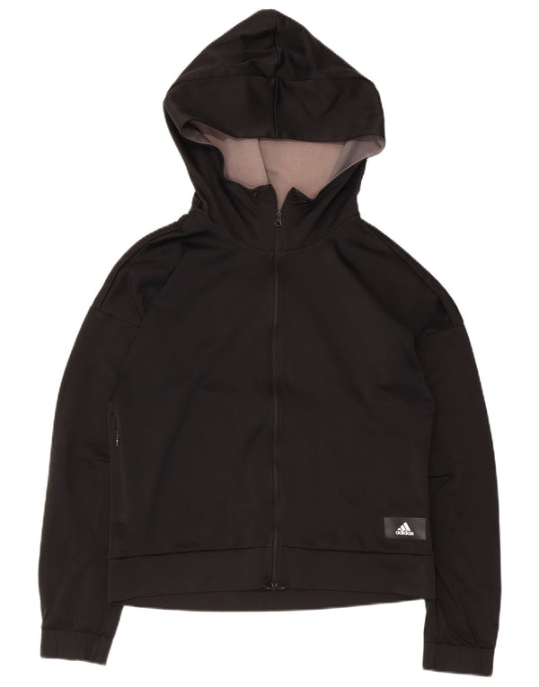 Damska kurtka dresowa z kapturem Adidas UK 8/10 Mały czarny poliester