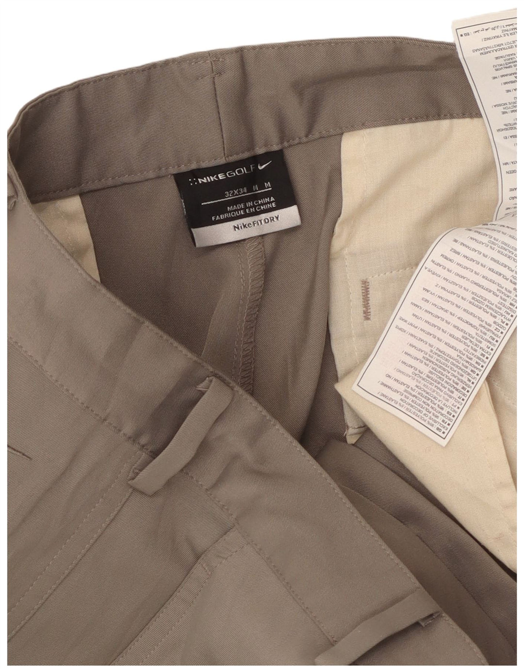 Męskie proste spodnie chino Nike W32 L34 Szary poliester