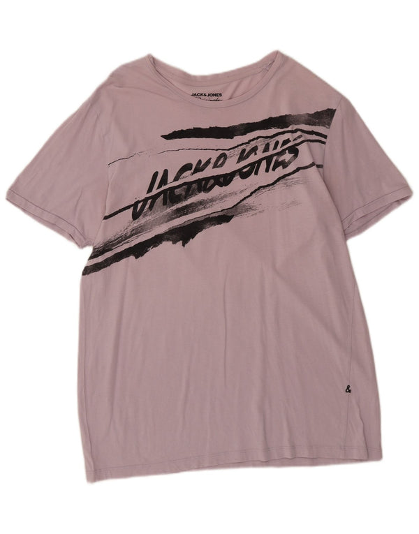 Męski T-shirt z grafiką Jack & Jones o dopasowanym kroju, XL, fioletowy