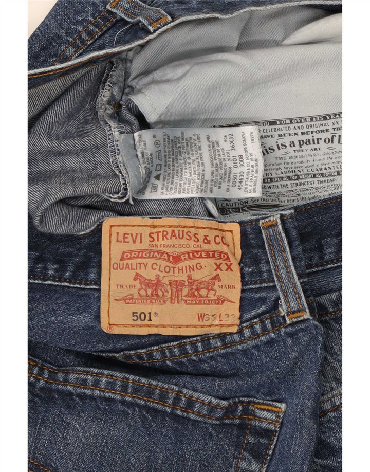 Męskie jeansy Levi's 501 Straight W36 L28 Niebieskie bawełniane