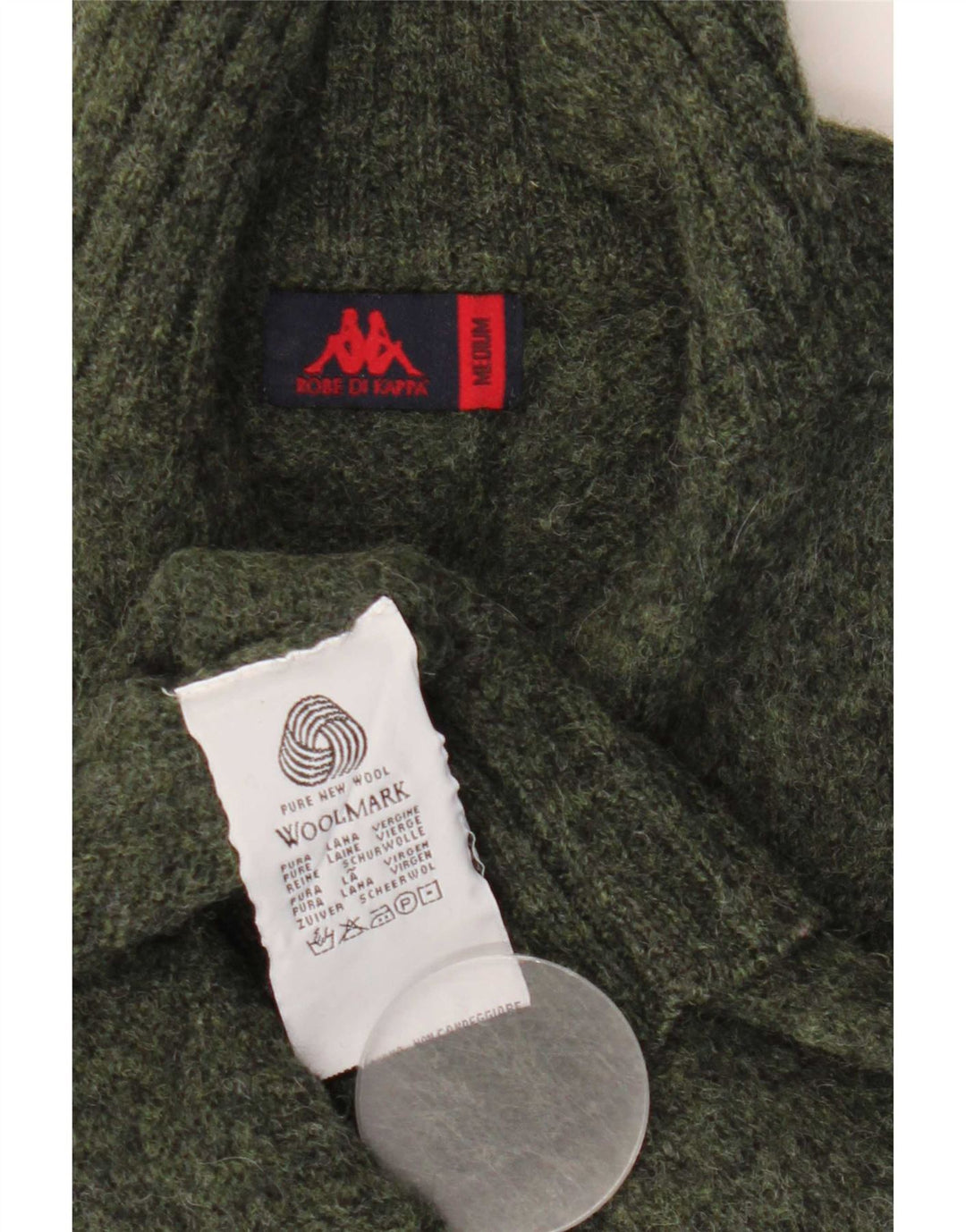 Damski sweter Kappa z zamkiem błyskawicznym UK 14, średnia wełna w kolorze khaki
