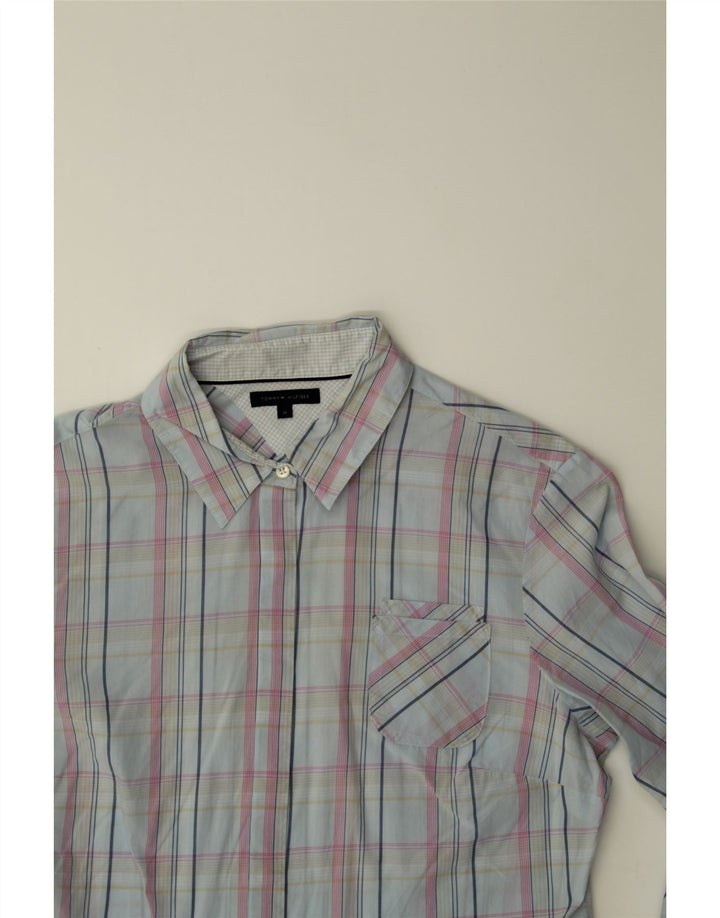 TOMMY HILFIGER Mens Shirt Medium Blue Check Cotton Vintage Tommy Hilfiger and Second-Hand Tommy Hilfiger from Messina Hembry 