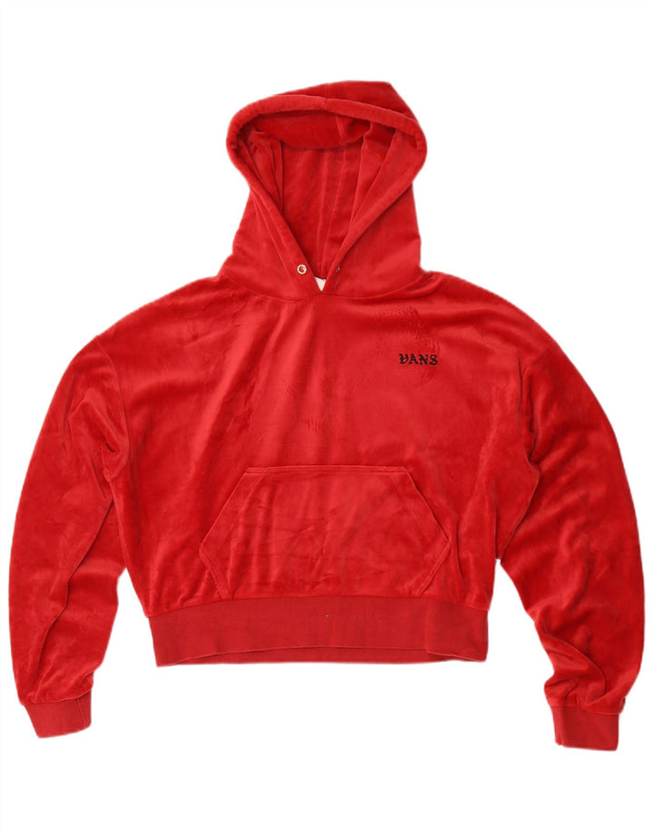 Damski sweter z kapturem Vans, welurowy, oversize, UK 10, mały, czerwony, poliester