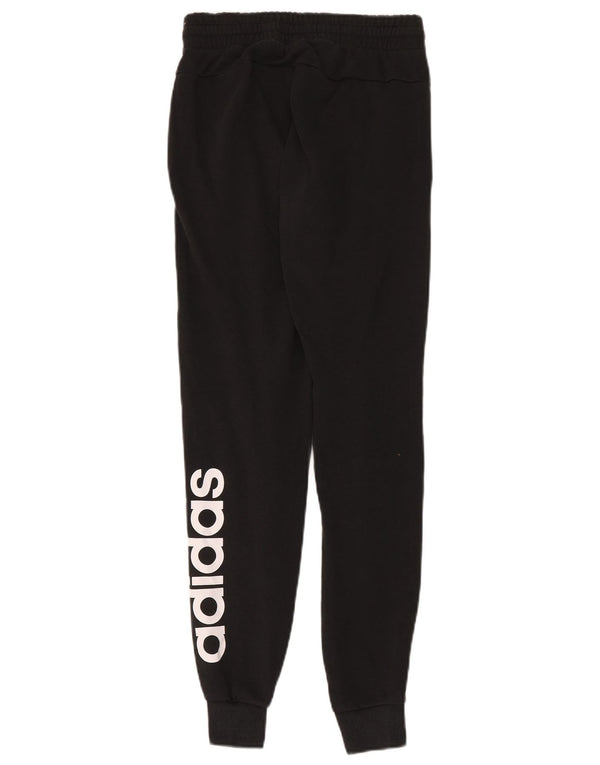 Damskie spodnie dresowe Adidas Graphic Joggers UK 4/6 XS Czarna bawełna