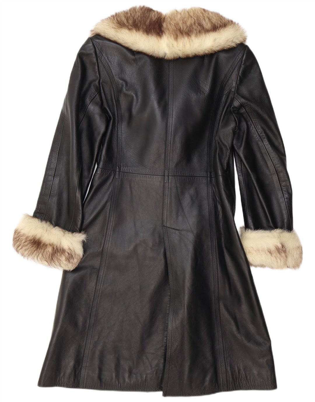 Damski płaszcz skórzany VINTAGE UK 12 średni czarny