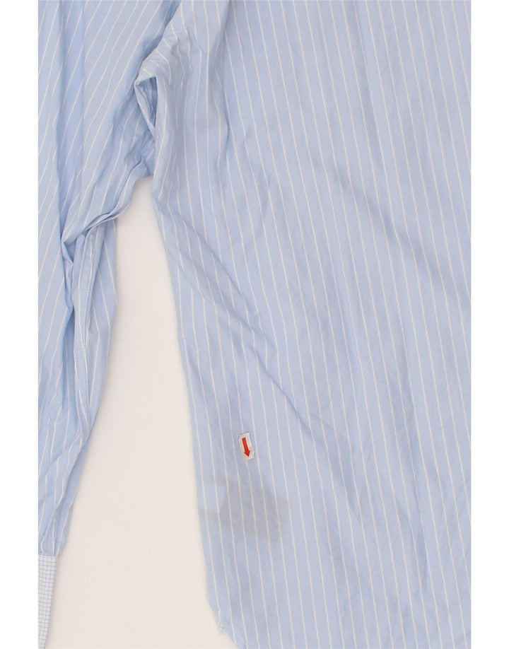 TOMMY HILFIGER Mens Custom Fit Shirt Large Blue Striped Cotton Vintage Tommy Hilfiger and Second-Hand Tommy Hilfiger from Messina Hembry 