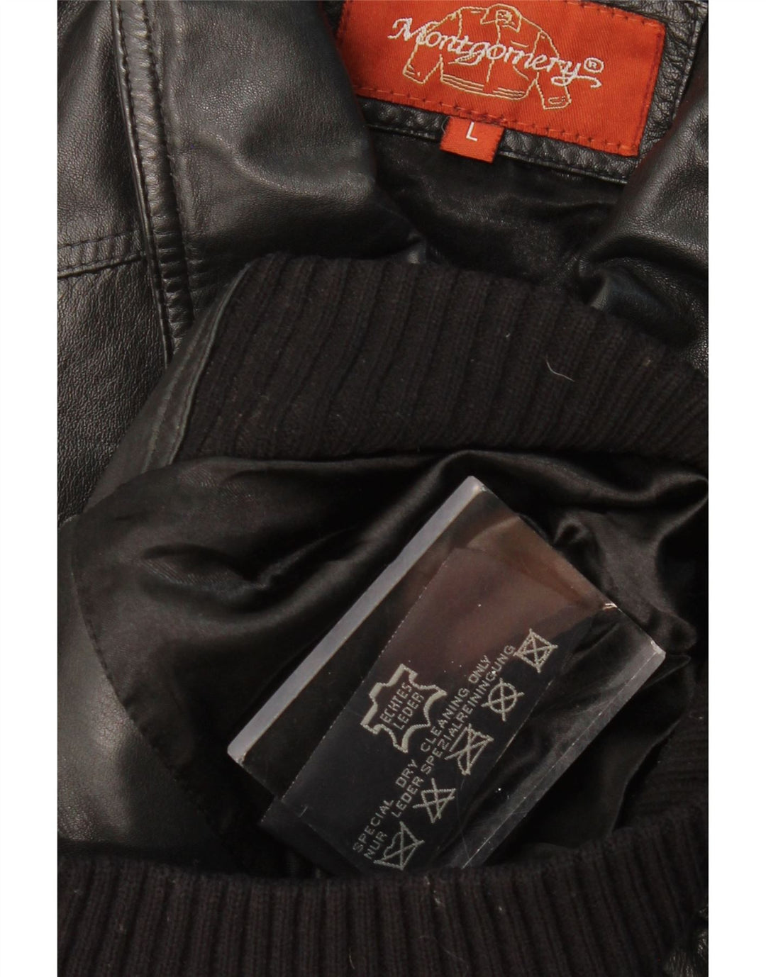 Damska kurtka skórzana MONTGOMERY Crop UK 14, duża czarna skóra