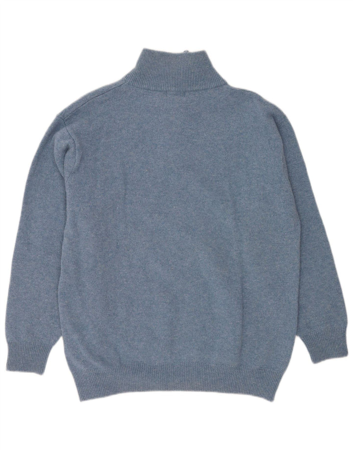 Męski sweter z zamkiem błyskawicznym Kappa 2XL Niebieska, nakrapiana dziewicza wełna