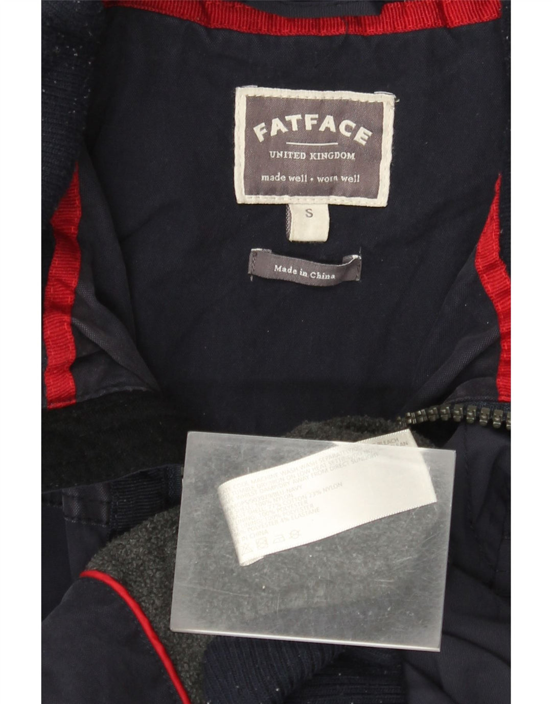 Męska kurtka bomberka z kapturem Fat Face UK 36, mała, granatowa, z poliestru