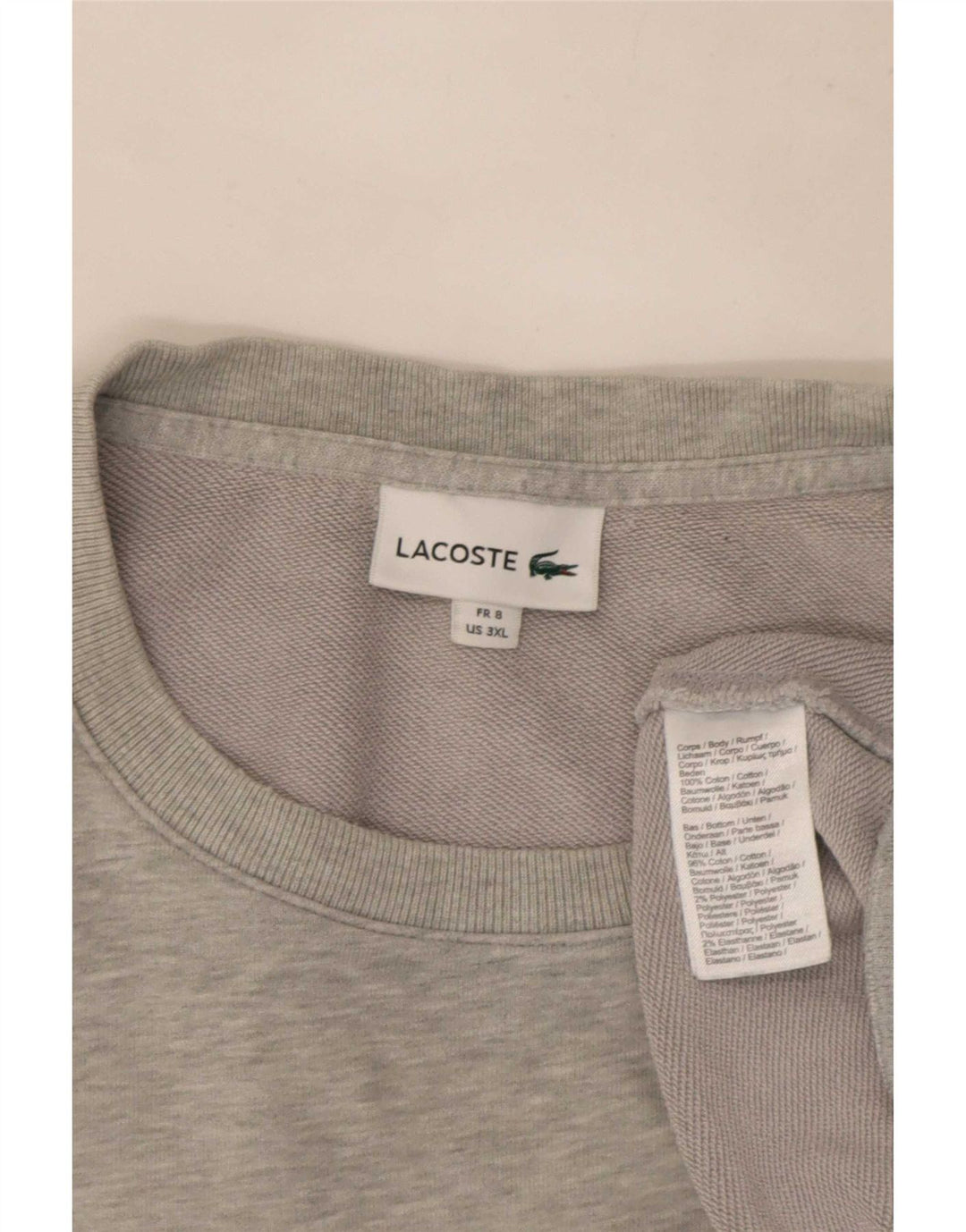 Męska bluza Lacoste Rozmiar 8 3XL Szara bawełna w plamki