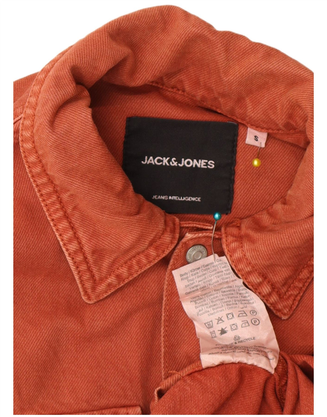 Męska koszula dżinsowa Jack & Jones, mała, brązowa, bawełniana