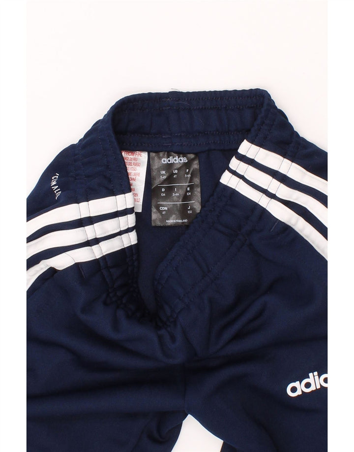ADIDAS Boys Climalite Tracksuit Trousers 3-4 Years Navy Blue Polyester Vintage Adidas and Second-Hand Adidas from Messina Hembry 