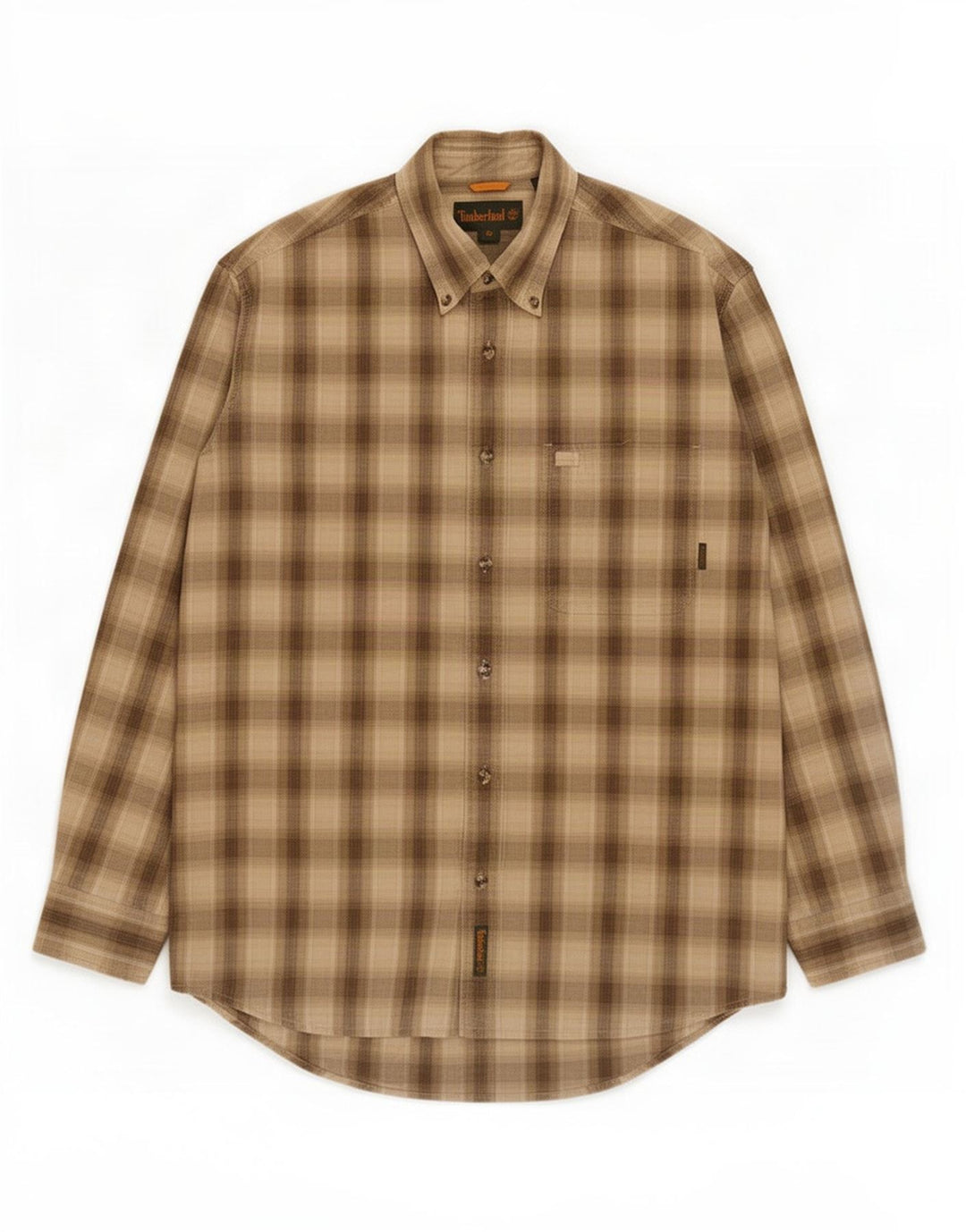 Męska koszula flanelowa Timberland, średnia khaki, bawełniana kratka