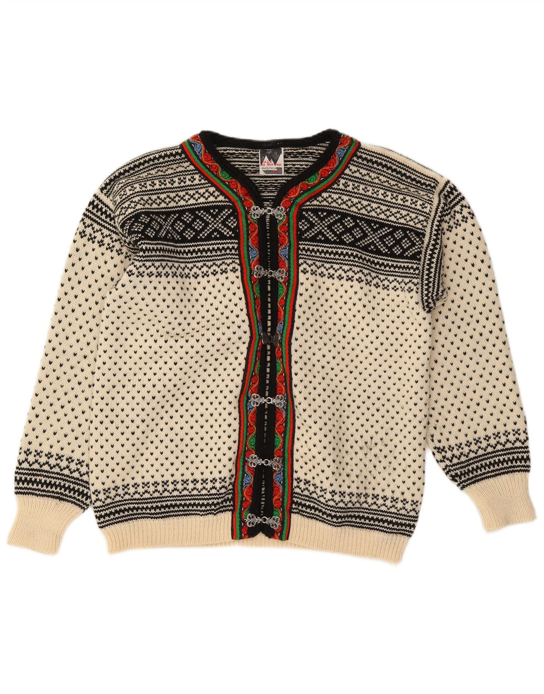 Sweter damski DALE OF NORWAY UK 14 Średni Off White Fair Isle