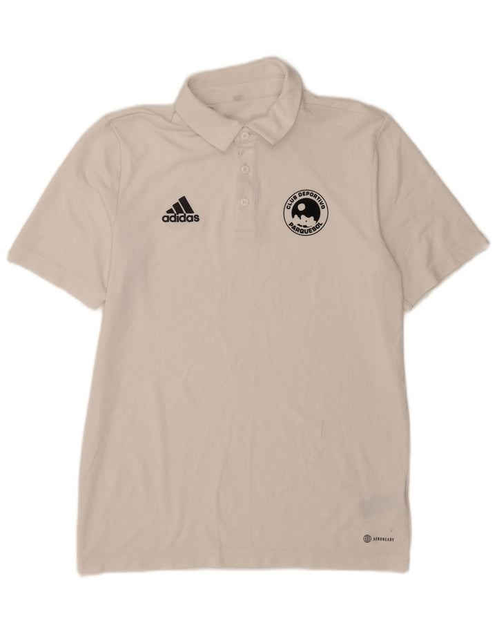 Męska koszulka polo Adidas Aeroready, mała, biała, z poliestru